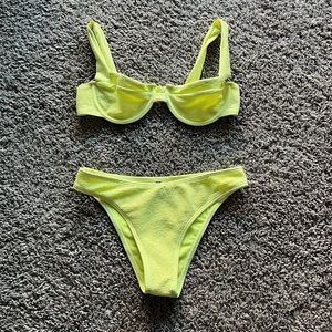Neon green pretty little thing bikini set